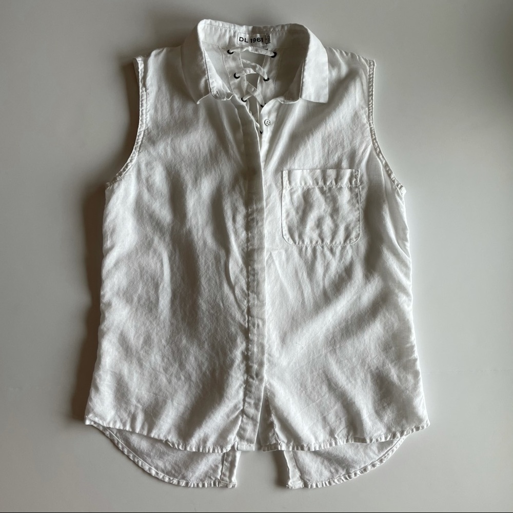 DL1961 N7th Kent Sleeveless Lace-Up Back Top